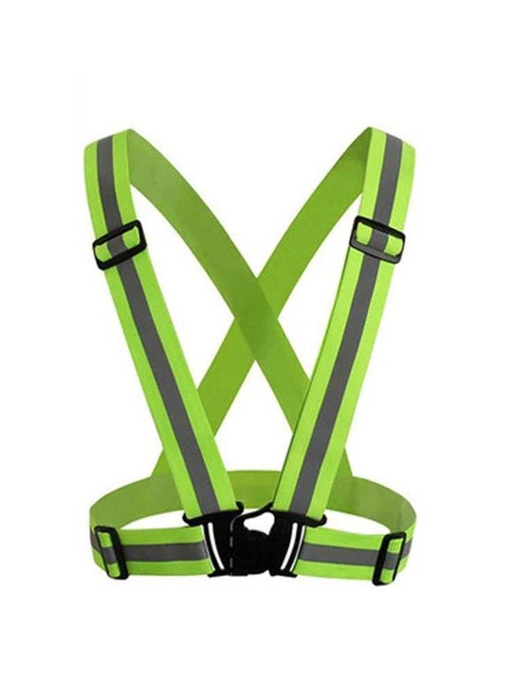 Crony High Visibility Reflective Safety Vest for Electric Scooter, Cycling, Running, and Work – Unisex, Adjustable Elastic Strap, Fluorescent Warp-Knitted Fabric, Durable & Washable, High-Intensity Reflective Lattice for Enhanced Safety, Ideal for Nighttime & Outdoor Activities, Easy-to-Use Velcro Closure, Perfect for Road Construction, Night Running, Cycling, and More - Image 2